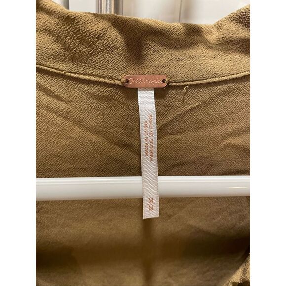 Free People Long Slit Sleeve Mini Dress Pockets Sz M - Picture 3 of 5